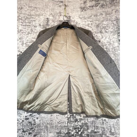 Pendleton 42L Tweed Sports Coat Suede Western Yoke Blazer Barleycorn Donegal - Picture 2 of 9